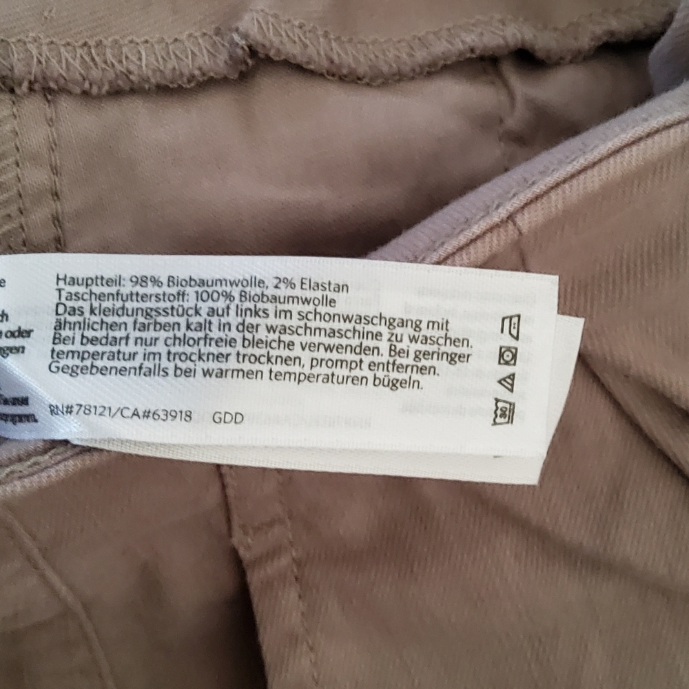 Eileen Fisher Tapered Ankle High Waist Pant Pleat Organic Cotton Khaki Size 10 - Picture 7 of 11
